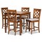 Baxton Studio Ramiro Modern Grey Fabric and Walnut Brown Finished Wood 5-PC Pub Set 176-11376-10903-Zoro - alternate 1